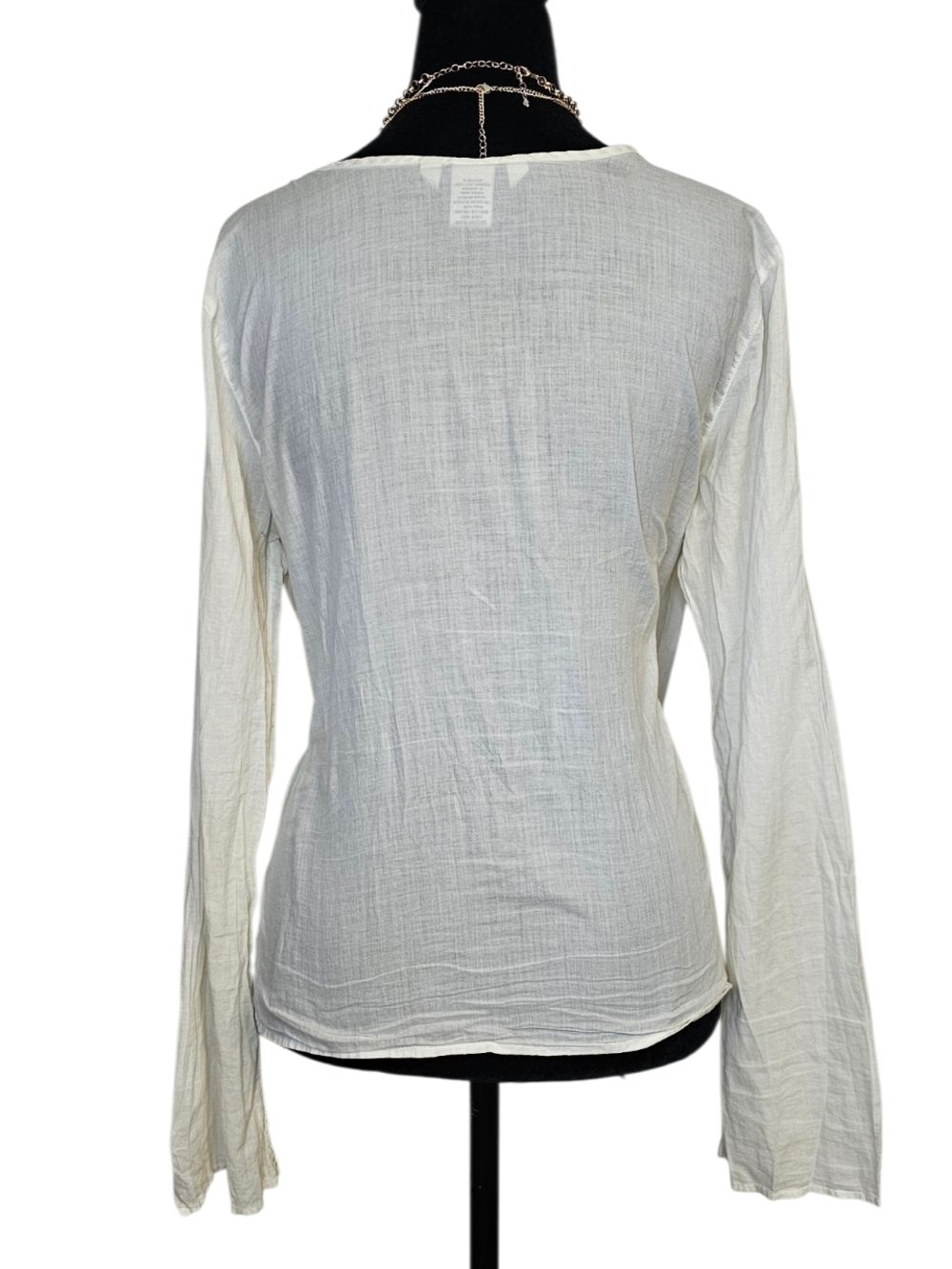 Abercrombie & Fitch Cream Embroidered Tunic with Pink Floral Accents - Picture 3 of 5